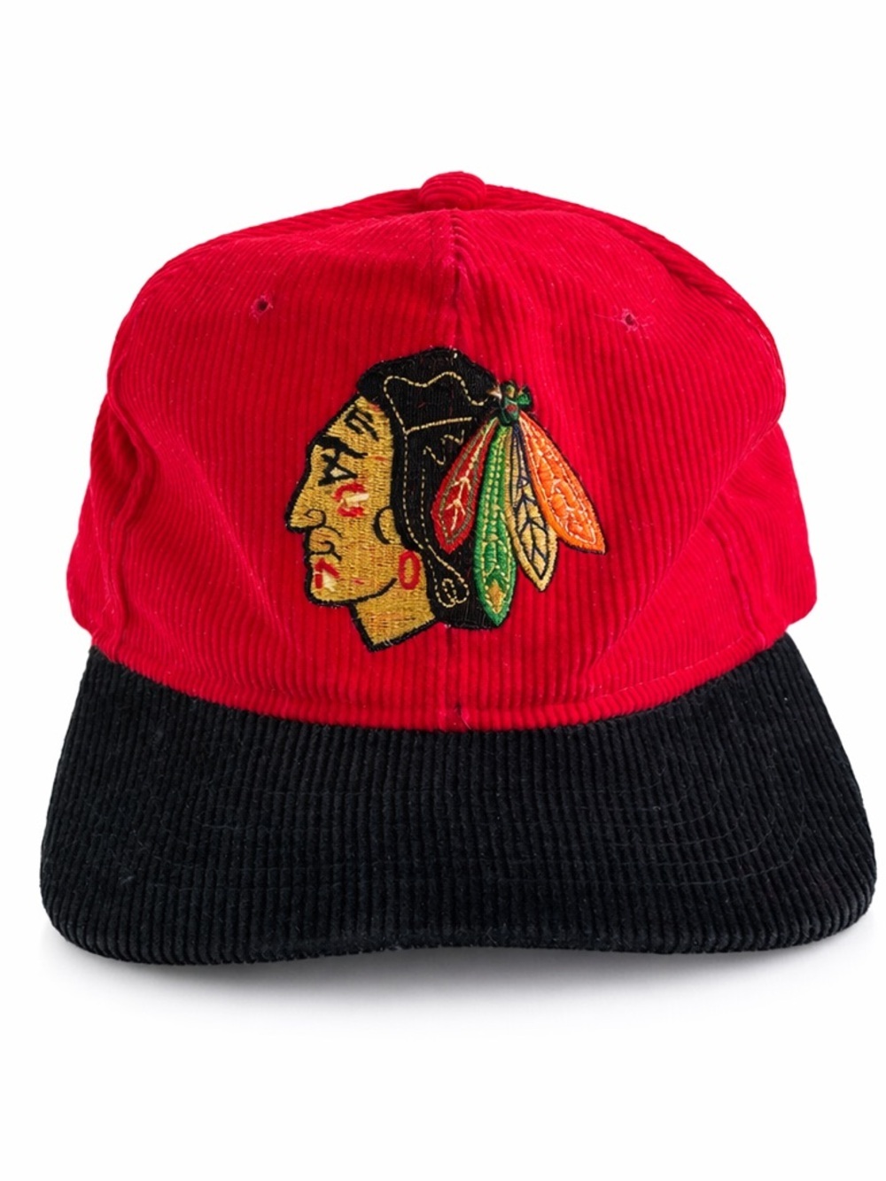 Vintage Chicago Blackhawks Ted Fletcher NHL Corduroy Hat​
